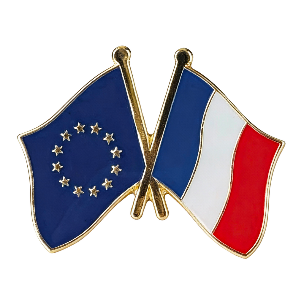 European Union & France EU Friendship Pin Badge