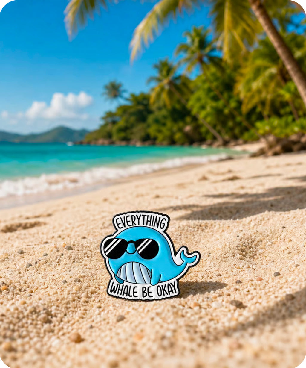 Everything Whale Be Okay Enamel Pin Badge