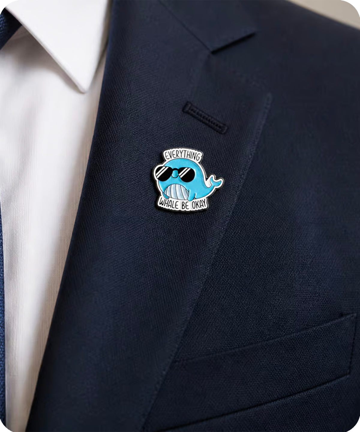 Everything Whale Be Okay Enamel Pin Badge