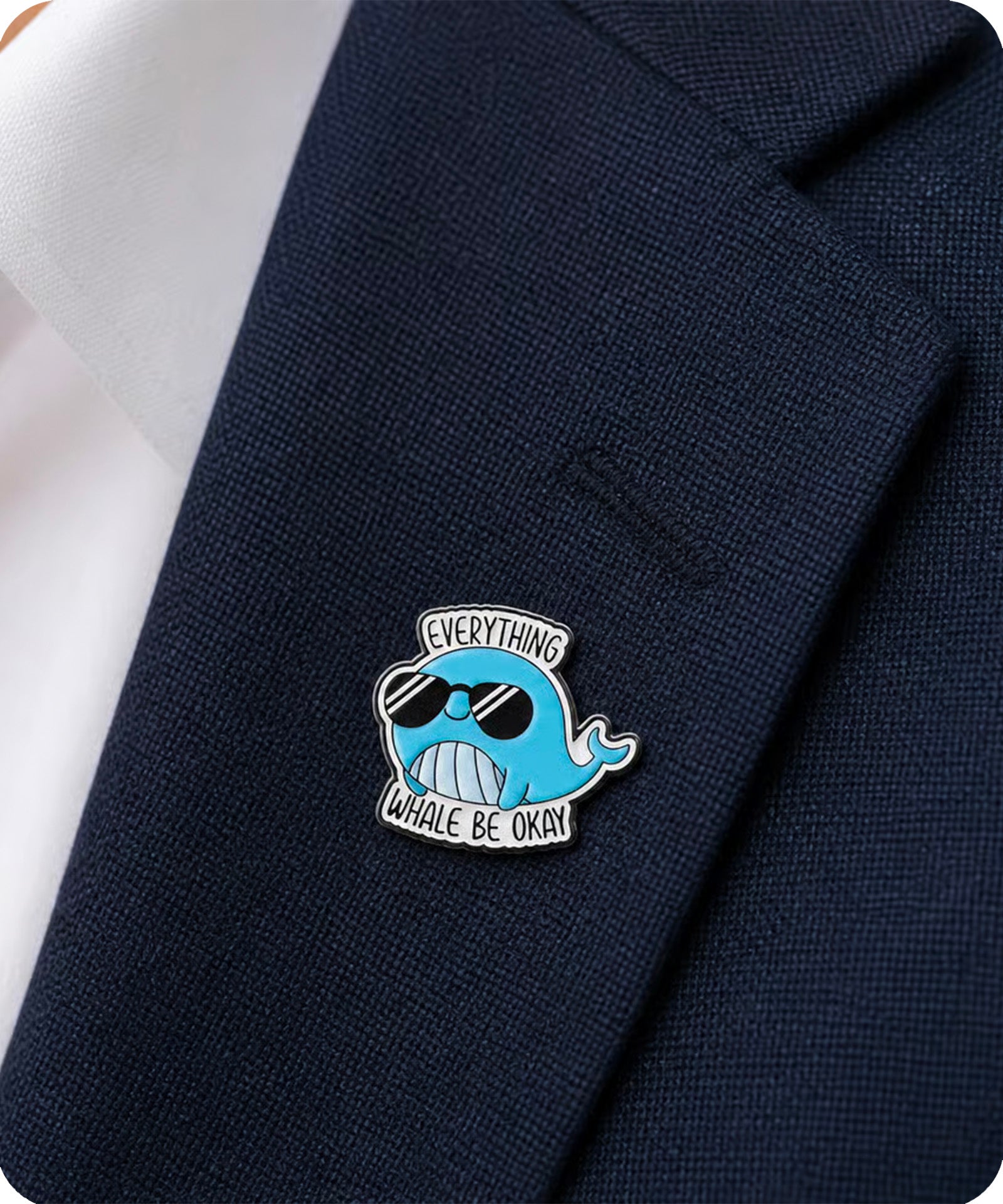 Everything Whale Be Okay Enamel Pin Badge
