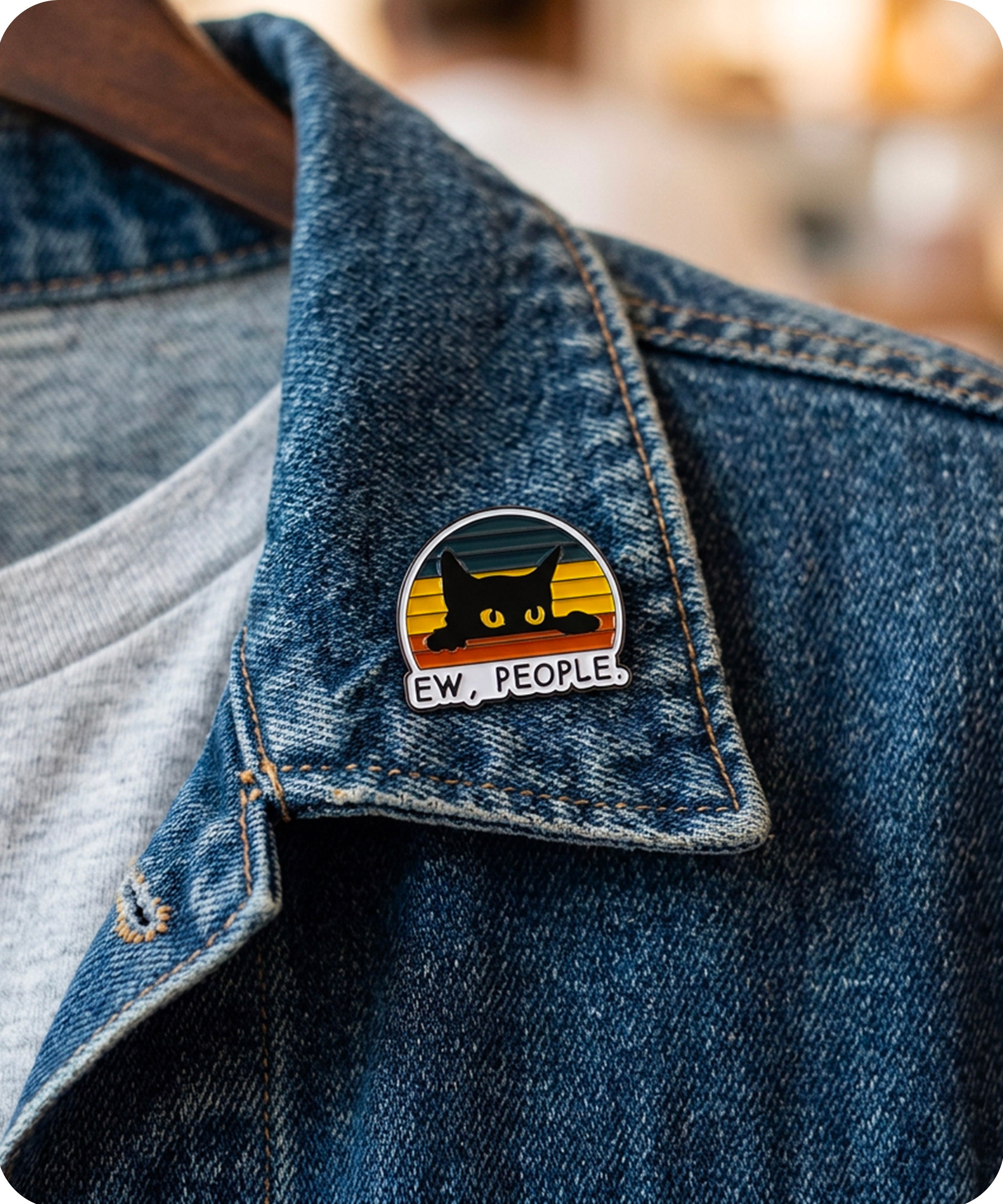 Ew People Cat Enamel Lapel Pin Badge Secondary image