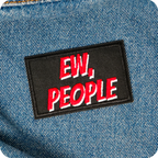 Eww People Funny Black Iron On Patch (7.8 x 5cm)