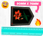 Tiger Lilly Black Shield Iron On Patch (7.6 x 9cm)