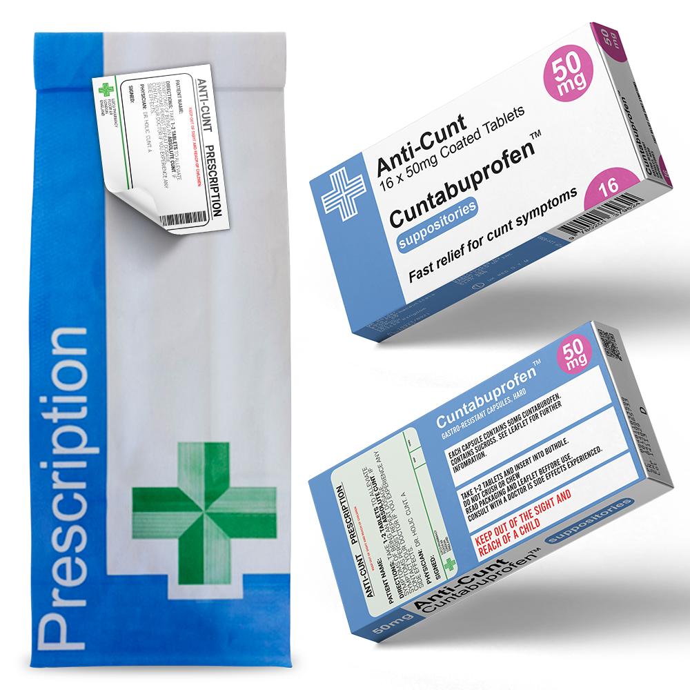 Anti-Cunt Joke Pill Box + Prescription Bag