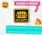 Fat & Happy Funny Couch Sofa Iron On Patch (6 x 5.5cm)