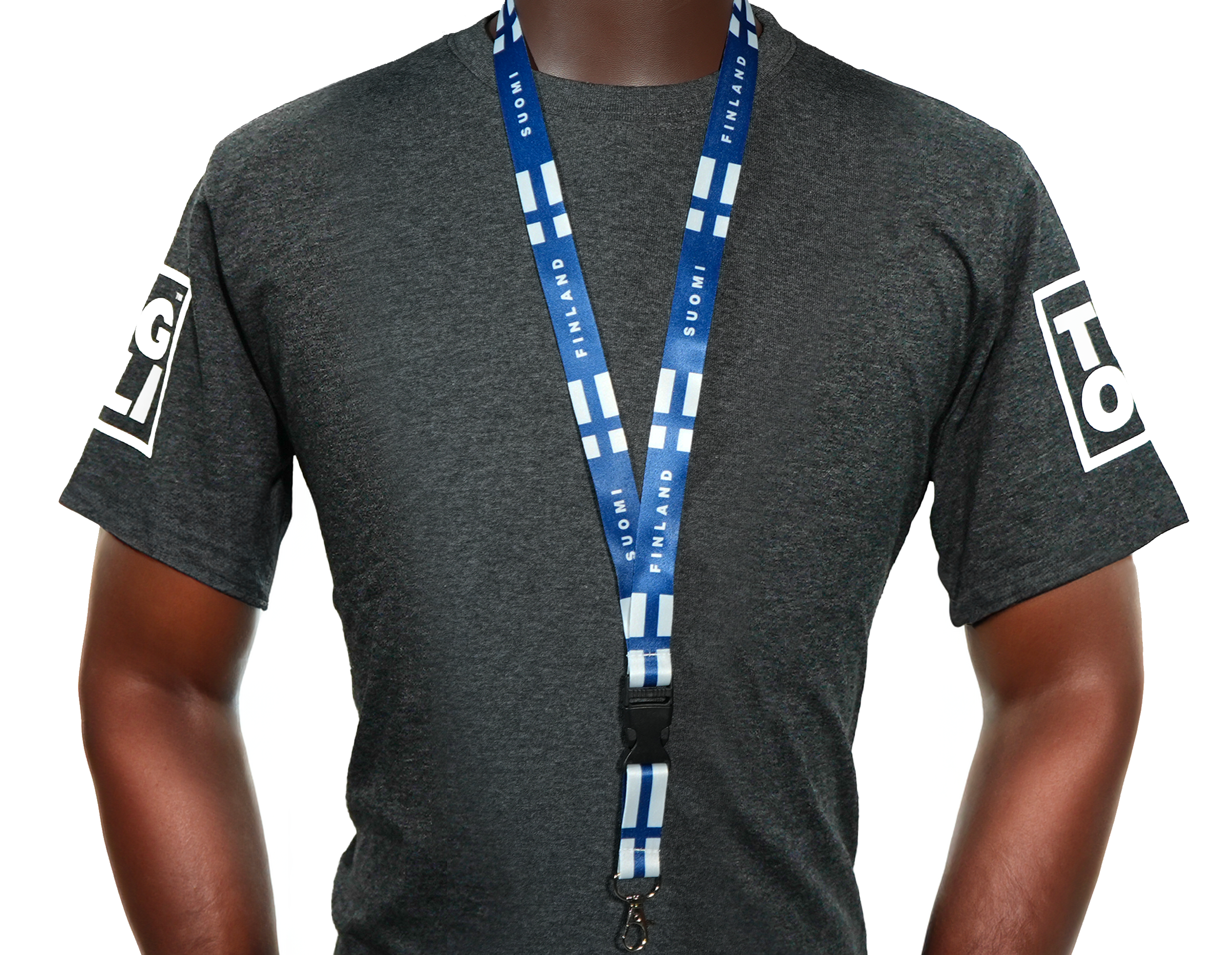Finland Flag Lanyard – Blue & White Suomi Design with Finnish Cross Emblem Secondary image