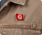 Fire Department USA Flag Pin Badge