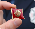 Fire Department USA Flag Pin Badge