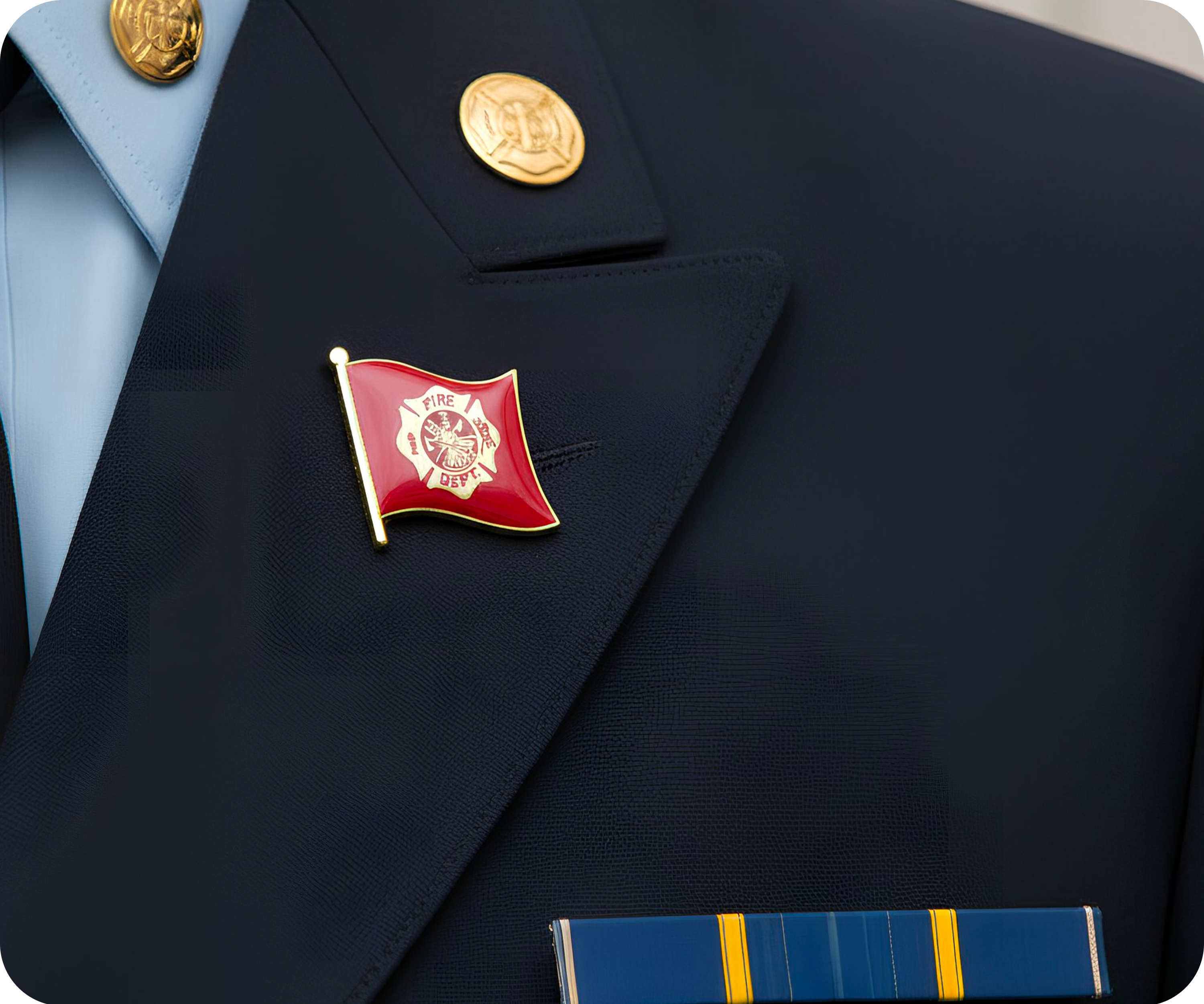 Fire Department USA Flag Pin Badge