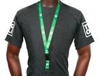 First Aider Lanyard – Green & White Safety Neck Strap with Medical Cross Symbol