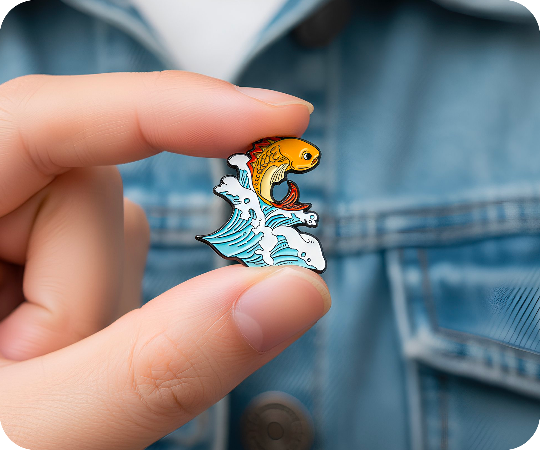 Leaping Goldfish Japan Pin Badge