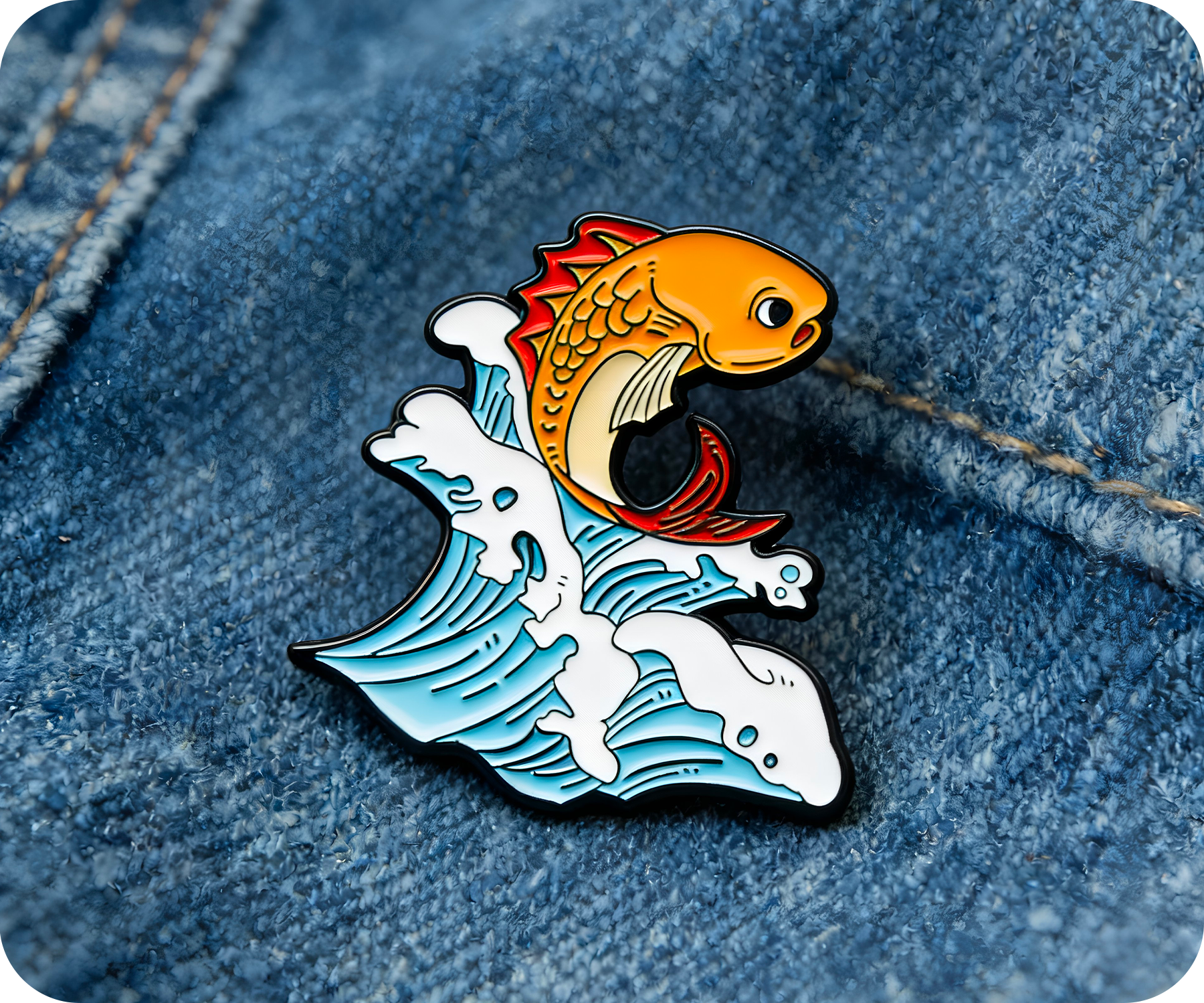 Leaping Goldfish Japan Pin Badge