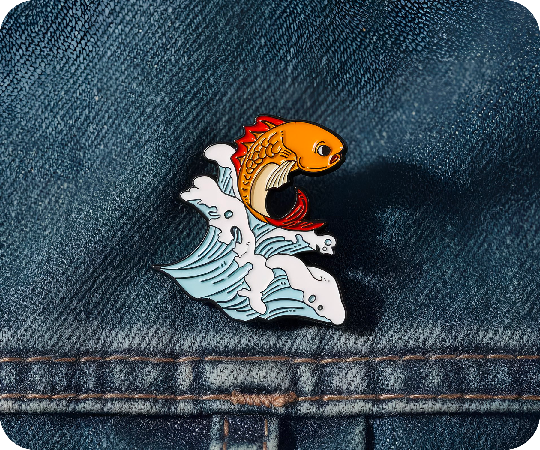 Leaping Goldfish Japan Pin Badge