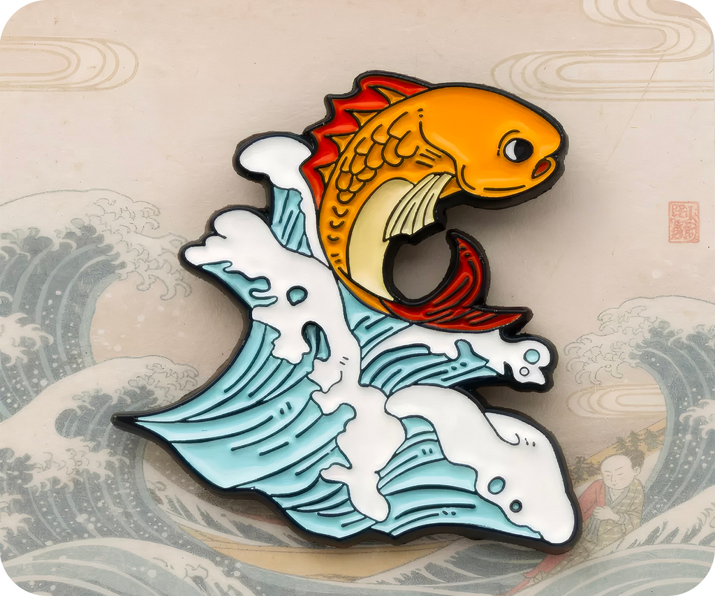 Leaping Goldfish Japan Pin Badge