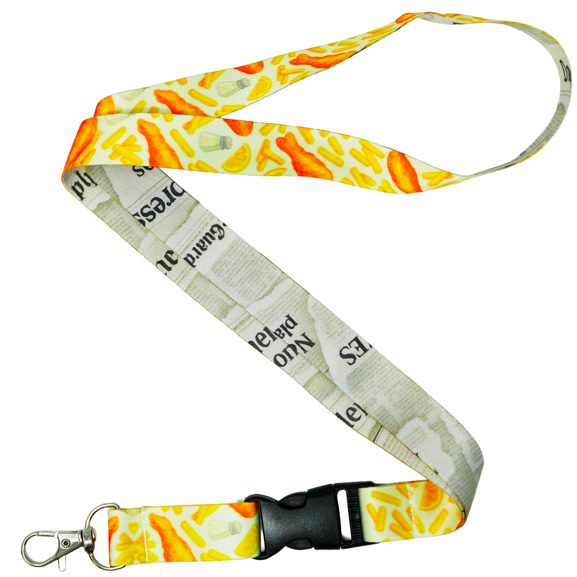 Fish & Chips Classic Fast Food Lanyard Main image