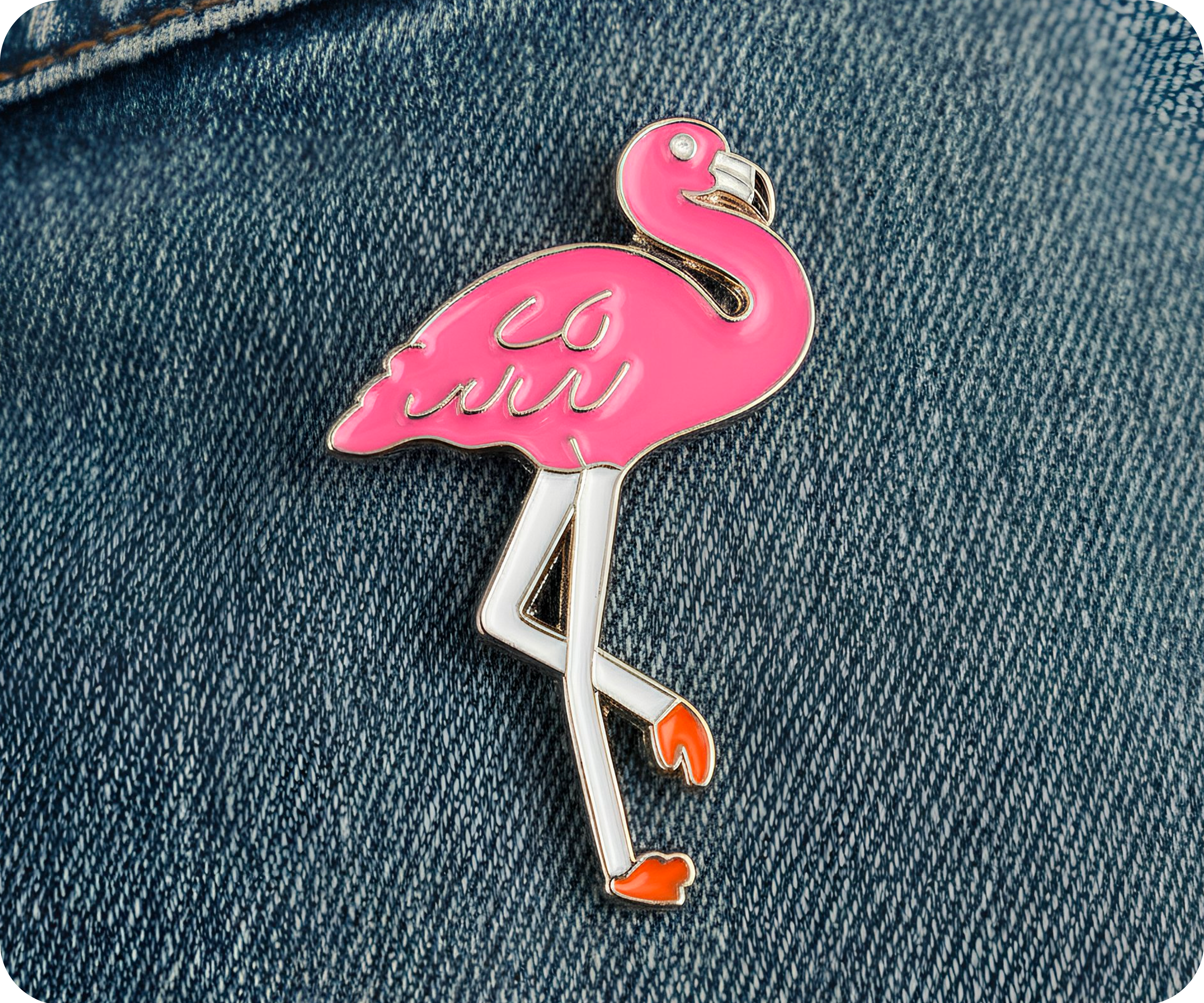 Pink Flamingo Pin Badge
