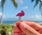 Pink Flamingo Pin Badge