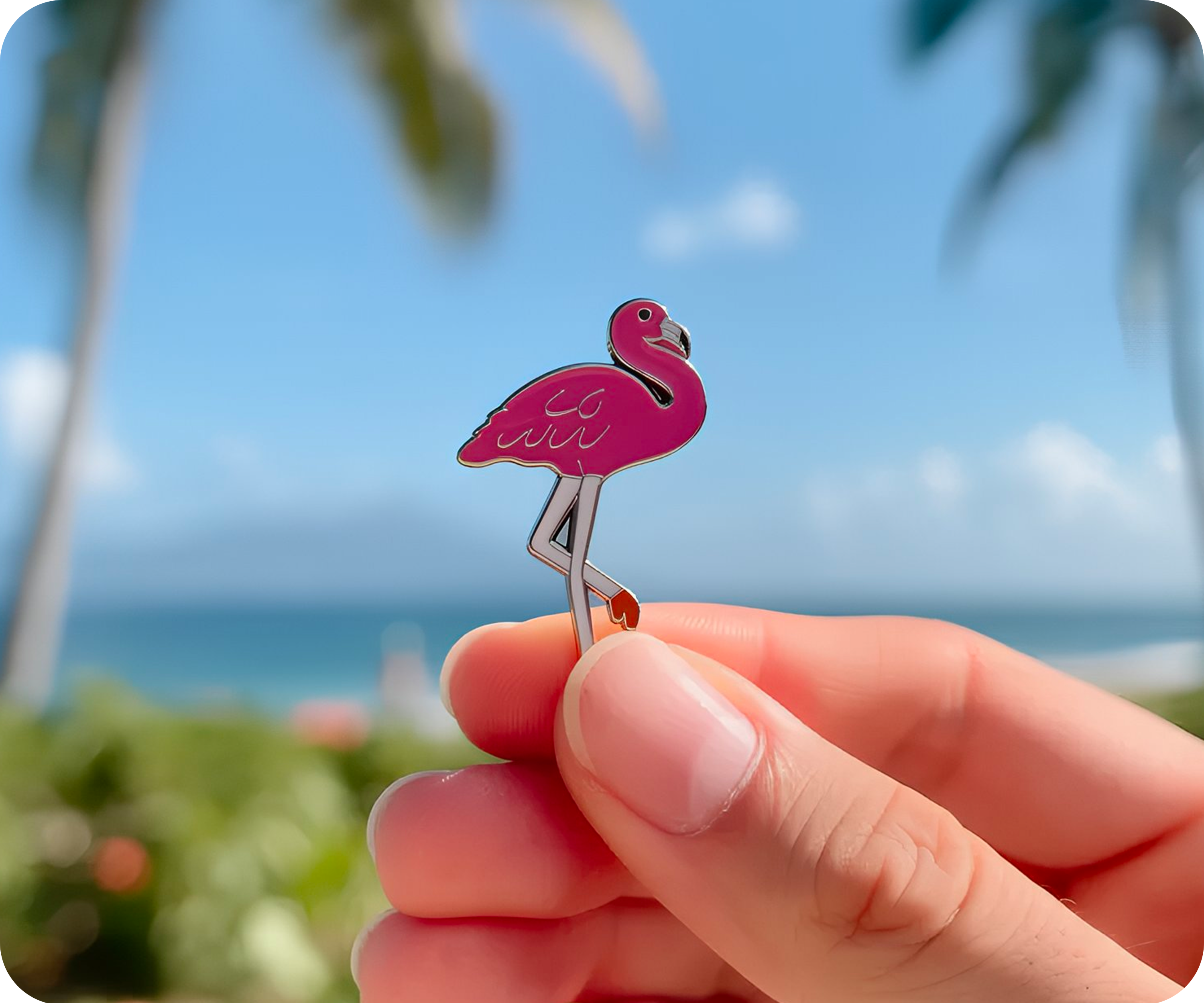 Pink Flamingo Pin Badge