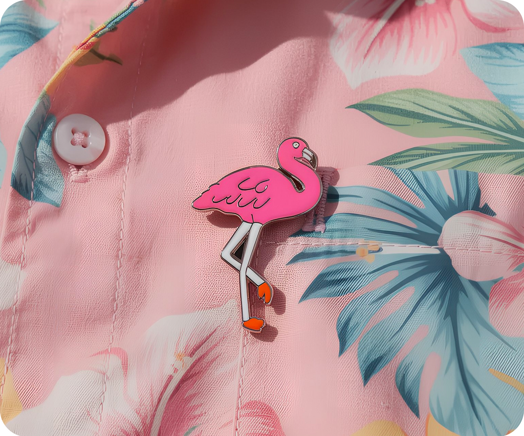 Pink Flamingo Pin Badge