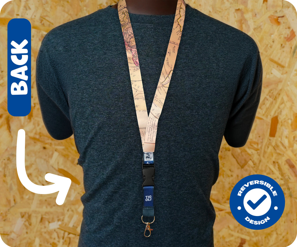 Flat Earth Historic Map Lanyard Keychain