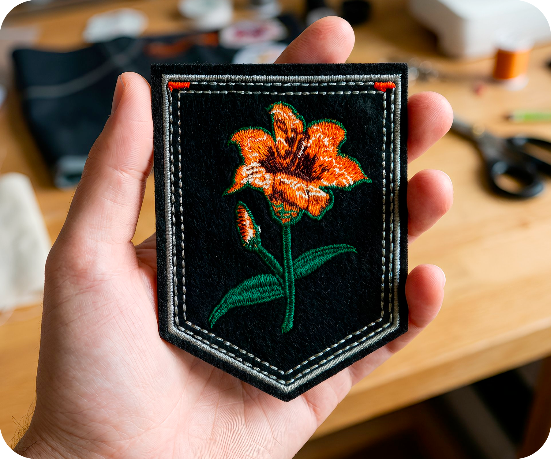 Tiger Lilly Black Shield Iron On Patch (7.6 x 9cm) Secondary image