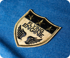 Flying Engine Stars & Sheild Pilot Iron On Patch (5.8 x 6.4cm)