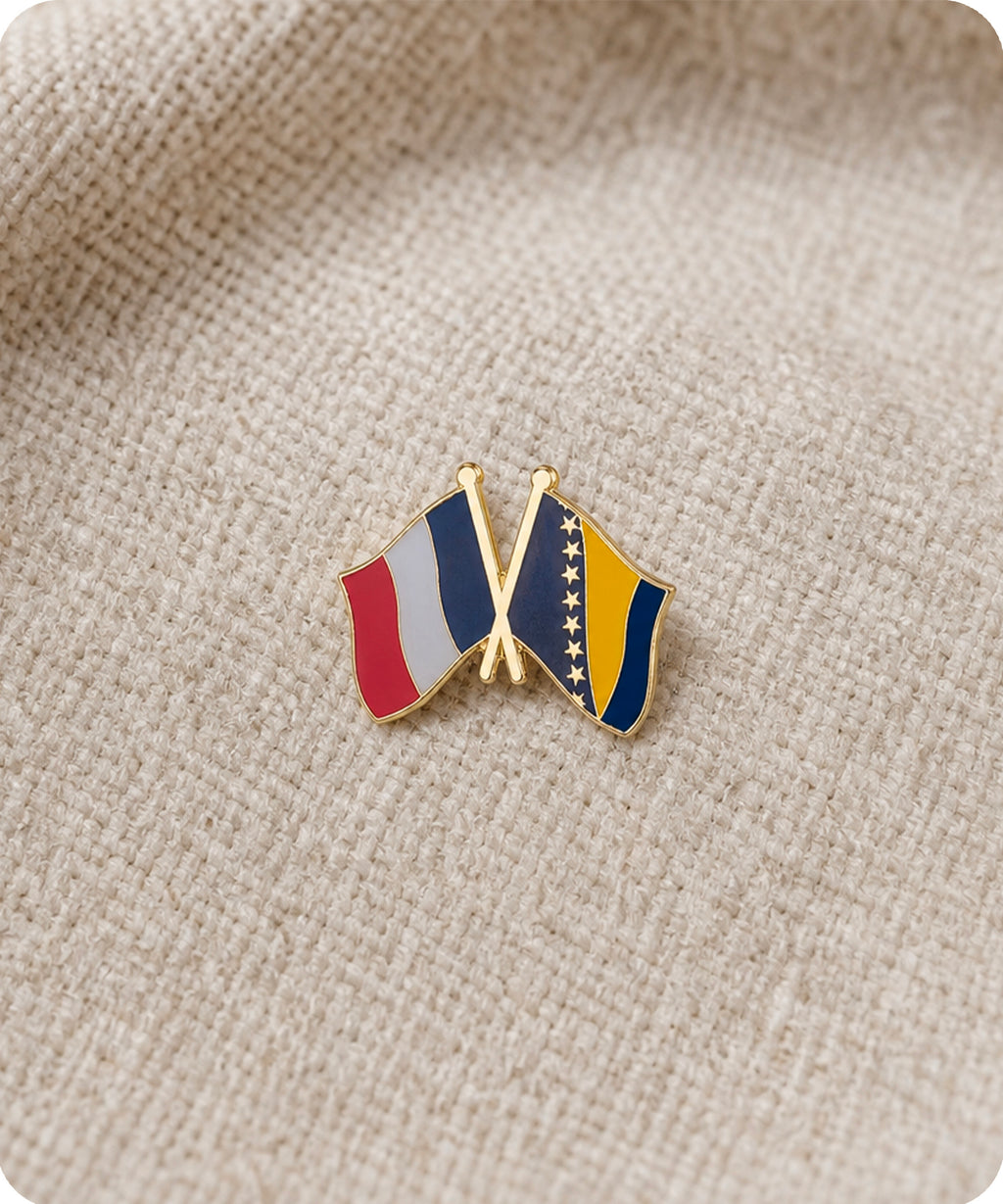France and Bosnia and Herzegovina Friendship Pin Badge
