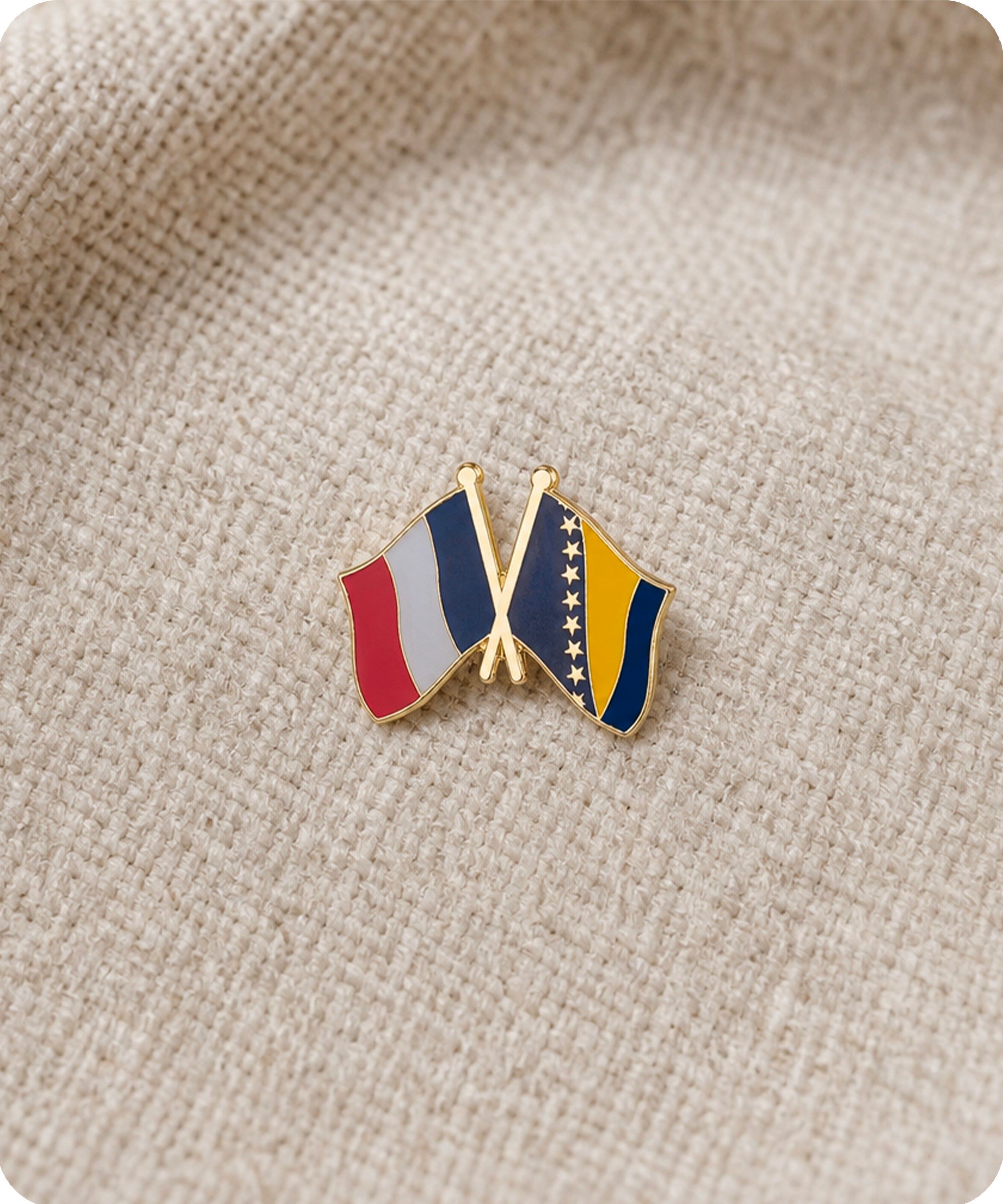 France and Bosnia and Herzegovina Friendship Pin Badge