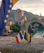 France and Bosnia and Herzegovina Friendship Pin Badge