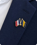 France and Bosnia and Herzegovina Friendship Pin Badge