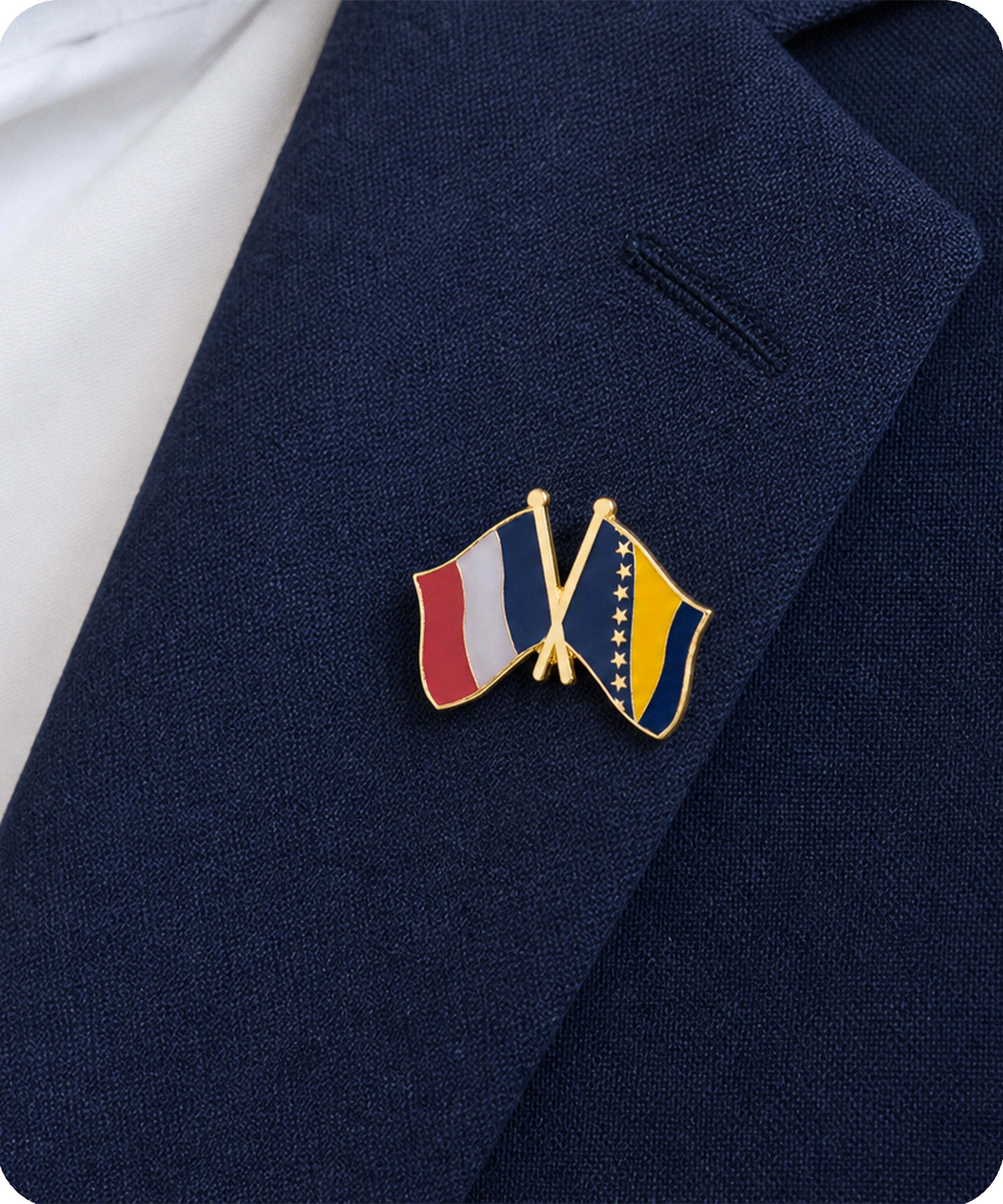 France and Bosnia and Herzegovina Friendship Pin Badge