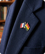 France and Bolivia Friendship Flag Enamel Lapel Pin Badge