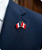 France and Peru Friendship Flag Enamel Lapel Pin Badge