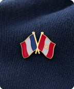 France and Peru Friendship Flag Enamel Lapel Pin Badge