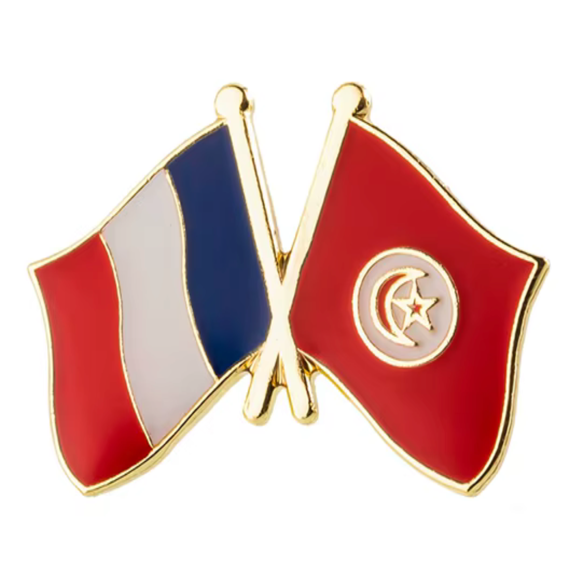Insignia de solapa de amistad Francia y Túnez Imagen principal del producto