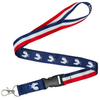 France Flag Lanyard – Tricolour Blue, White & Red with Gallic Rooster Emblem