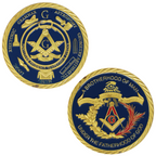 Freemasons Blue & Gold Challenge Coin – Symbol of Brotherhood, Wisdom &  Legacy