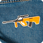 Steyr AUG HBAR Machine Gun Iron On Patch (11 x 3.5cm)
