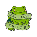 Man I Love Frogs Enamel Lapel Pin Badge