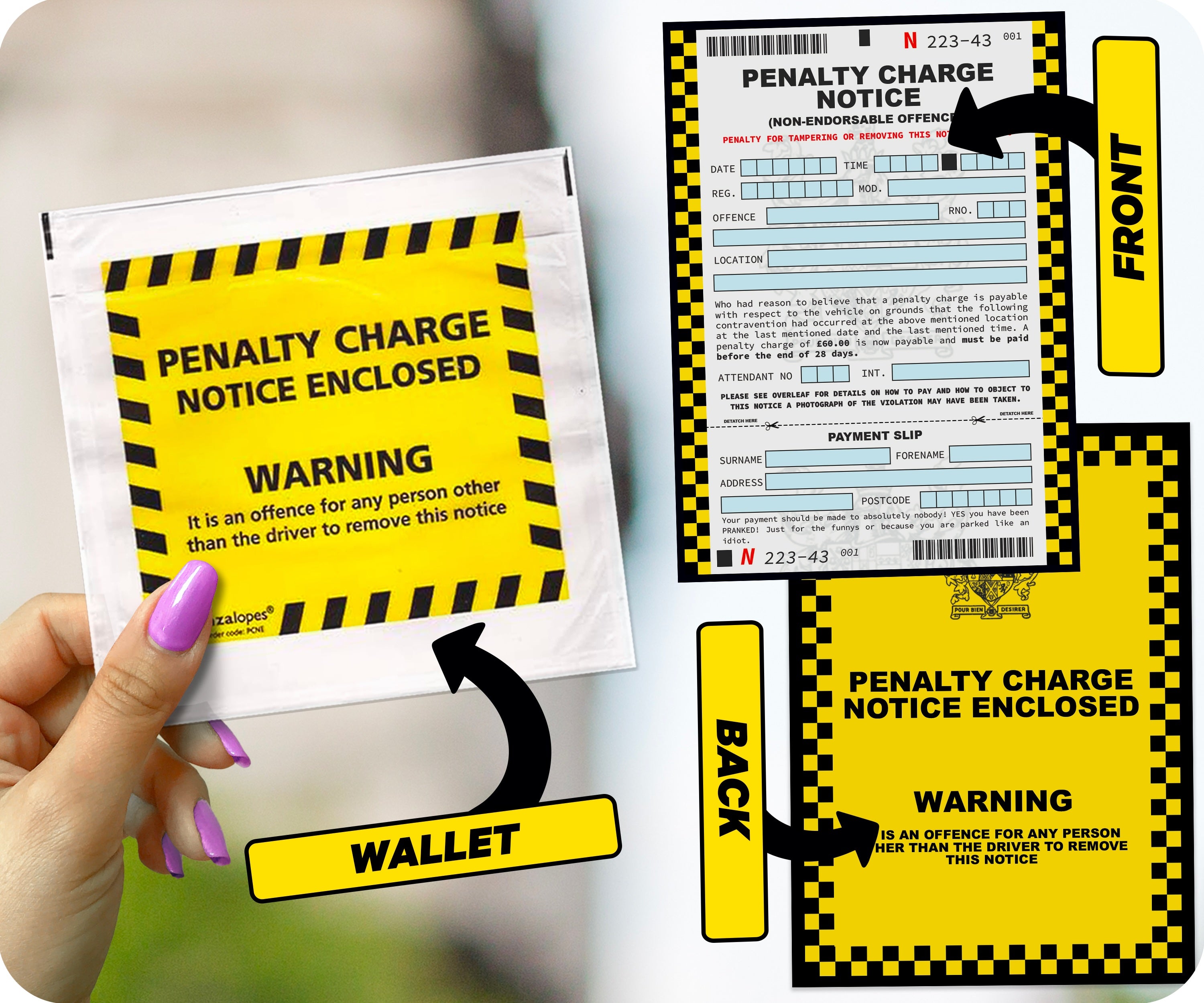 20 X Official Looking Novelty Joke Prank Funny Parking Tickets