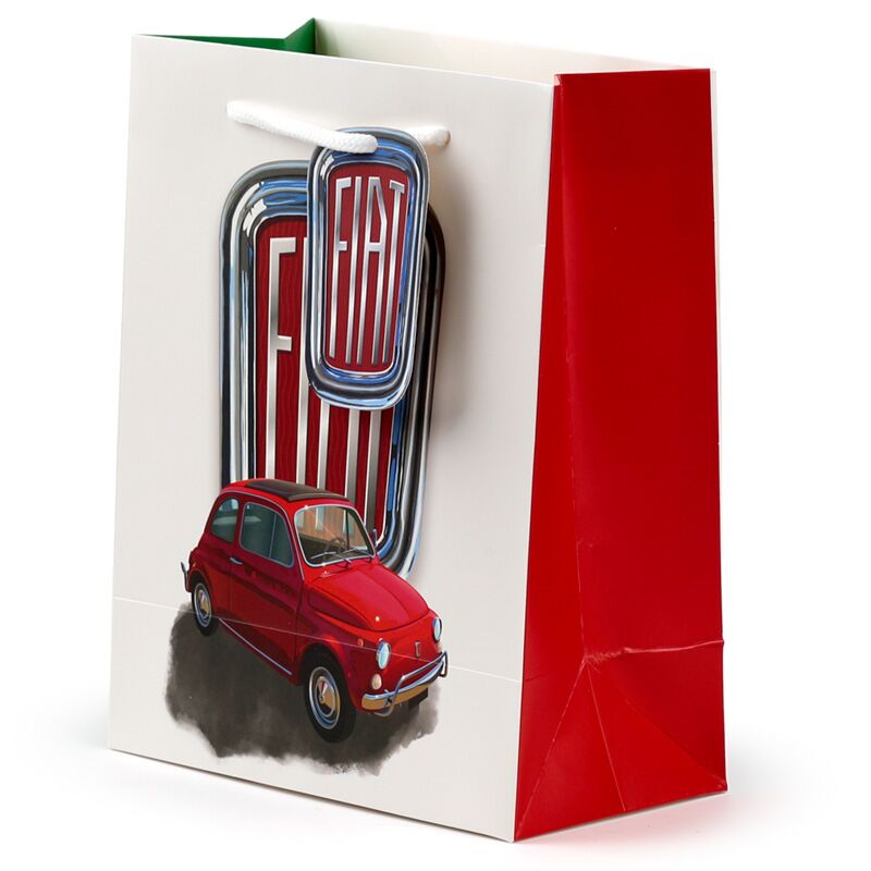 Bolsa de regalo Fiat 500 Retro Roja y Blanca