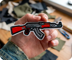 AK47 U Assault Rifle Gun Iron On Patch (8 x 2.8cm)