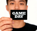 Game Day American Football Black Iron On Patch (7.8 x 5cm)