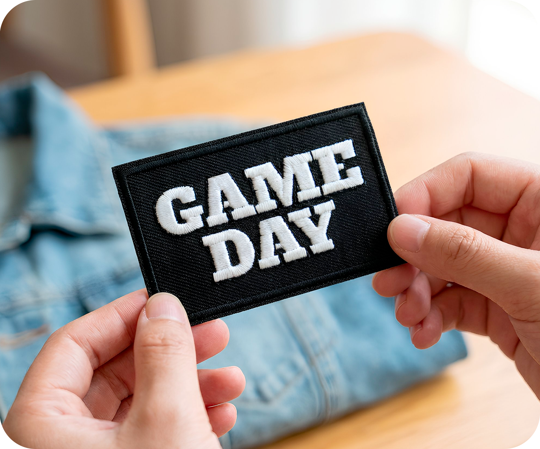 Game Day American Football Black Iron On Patch (7.8 x 5cm) Secondary image