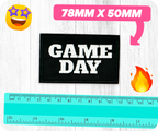 Game Day American Football Black Iron On Patch (7.8 x 5cm)