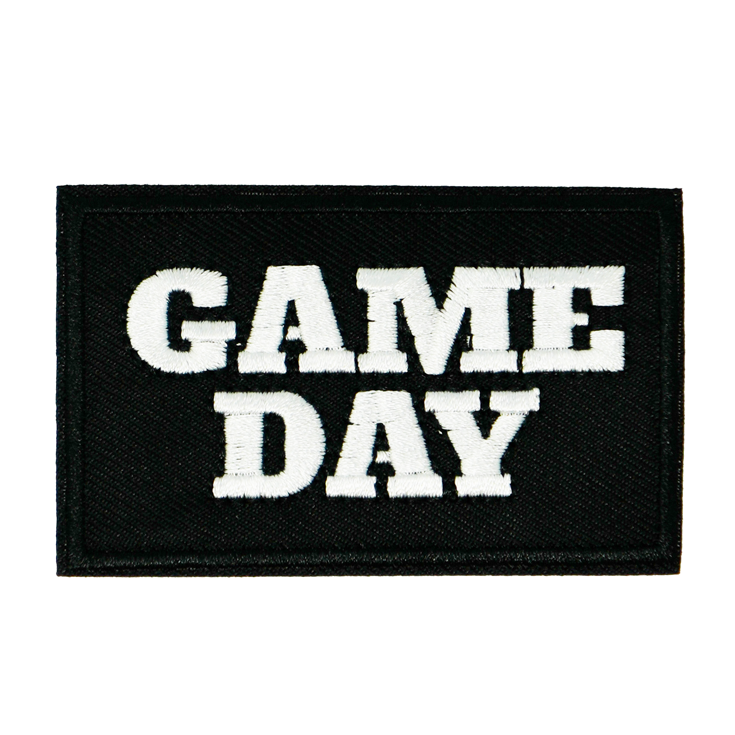 Game Day American Football Black Iron On Patch (7.8 x 5cm) Main image