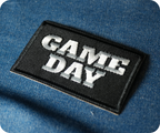 Game Day American Football Black Iron On Patch (7.8 x 5cm)