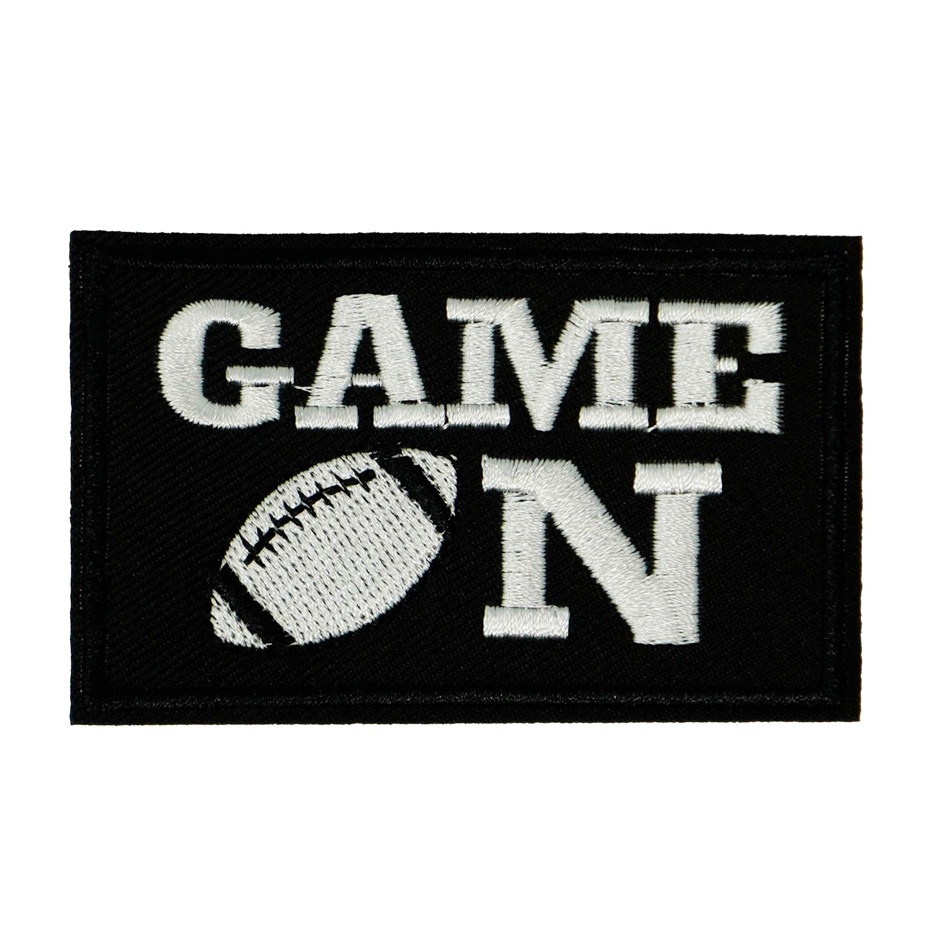 Game On American Football Black Iron On Patch (7.8 x 5cm) Main image