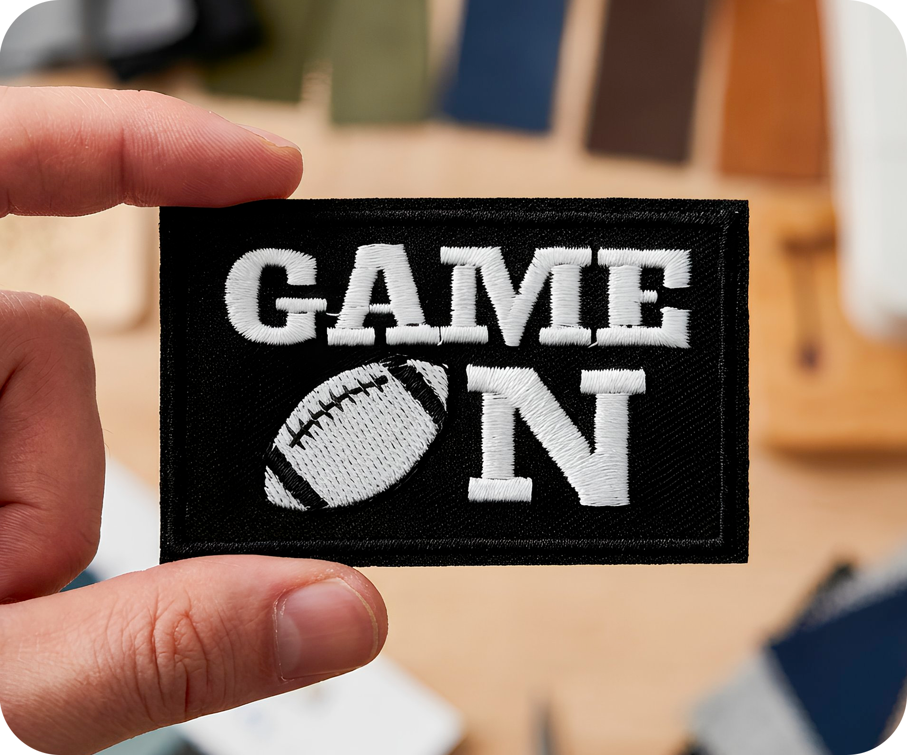 Game On American Football Black Iron On Patch (7.8 x 5cm) Secondary image