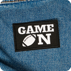 Game On American Football Black Iron On Patch (7.8 x 5cm)